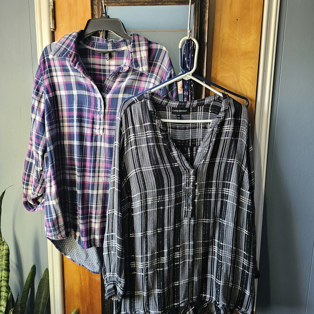 Lane Bryant Plaid Button-Up Shirts